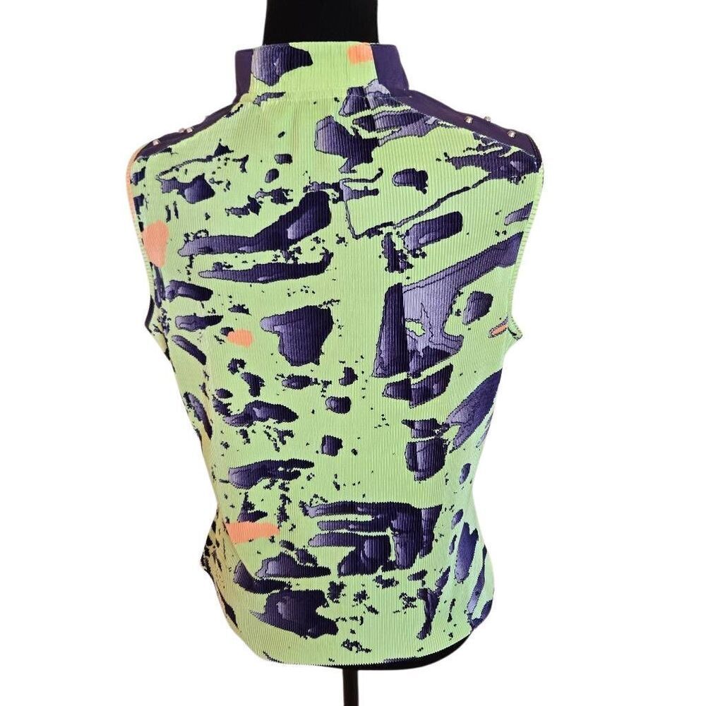 Jamie Sadock Womens Green Purple Sleeveless Athlete Golf Top Medium - Picture 4 of 10